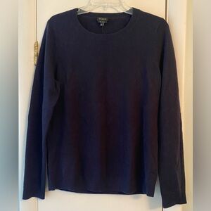 Talbots NWT Women's Cashmere Deep Blue Crew Neck Sweater